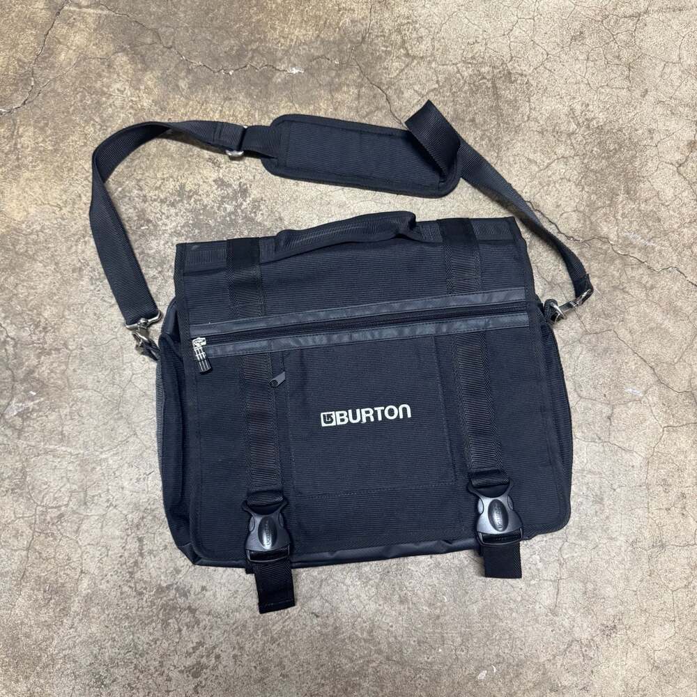 Burton Black Multi-Compartment Messenger Bag with Removable Pouch